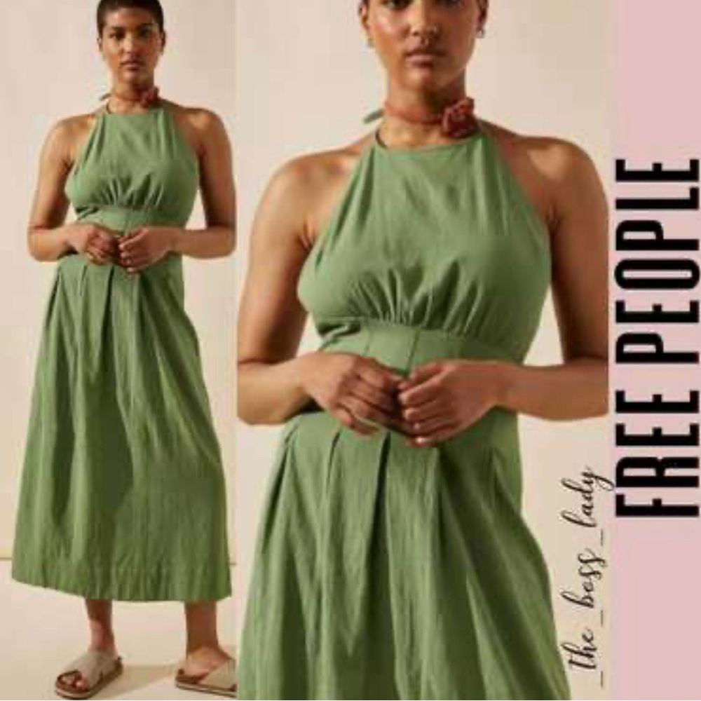 Free people summer halter midi dress